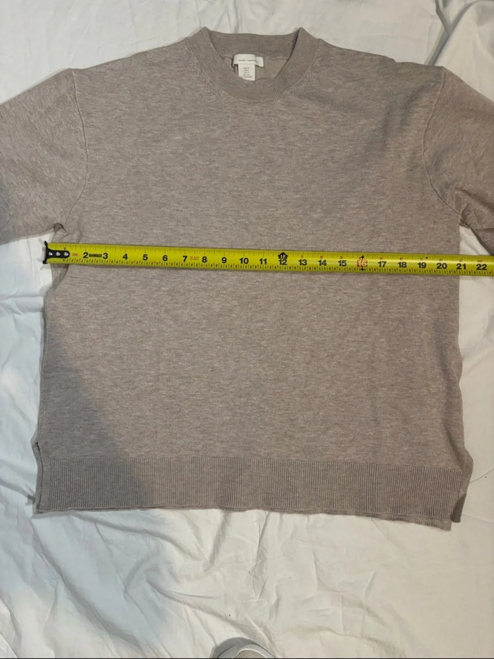 Zara Short Sleeve oversize knit Crewneck Top - Taupe - Picture 5 of 5